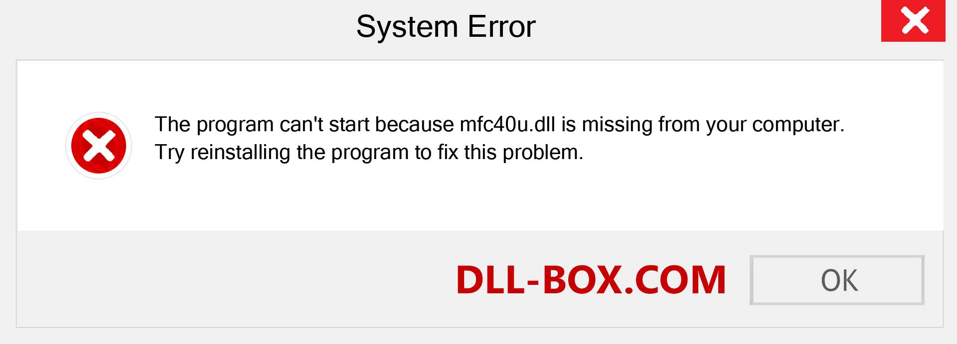  mfc40u.dll file is missing?. Download for Windows 7, 8, 10 - Fix  mfc40u dll Missing Error on Windows, photos, images